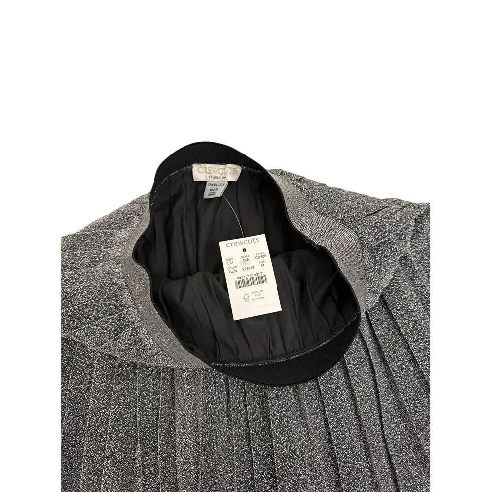 Crewcuts Pleated Midi Pull-on Skirt Metallic Gunmetal Gray Size Youth 9/10 NWT